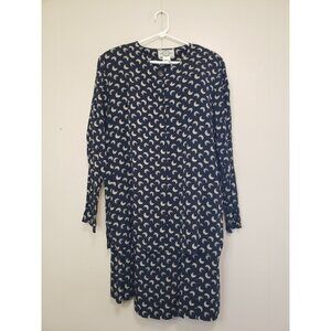 VTG J Jill Ltd Womens Outfit Set Blouse 16 Midi Skirt 14 Rayon Cresent Moon Goth